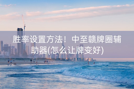 胜率设置方法！中至赣牌圈辅助器(怎么让牌变好)