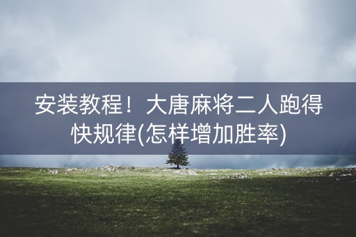 安装教程！大唐麻将二人跑得快规律(怎样增加胜率)