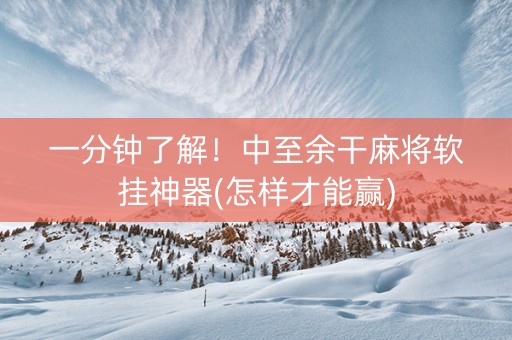 一分钟了解！中至余干麻将软挂神器(怎样才能赢)