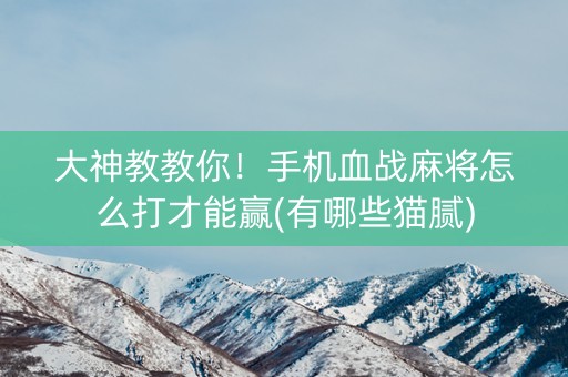 大神教教你！手机血战麻将怎么打才能赢(有哪些猫腻)
