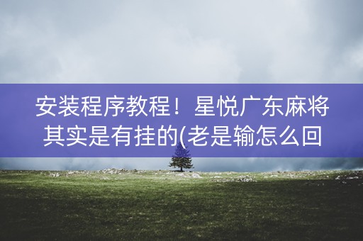 安装程序教程！星悦广东麻将其实是有挂的(老是输怎么回事)