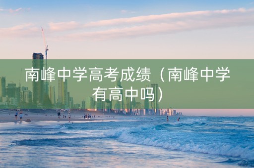 南峰中学高考成绩（南峰中学有高中吗）