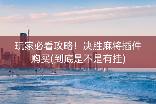 玩家必看攻略！决胜麻将插件购买(到底是不是有挂)