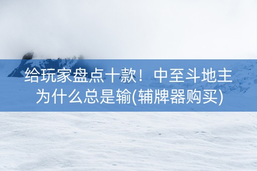 给玩家盘点十款！中至斗地主为什么总是输(辅牌器购买)