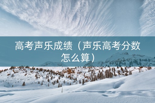 高考声乐成绩（声乐高考分数怎么算）