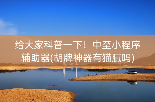 给大家科普一下！中至小程序辅助器(胡牌神器有猫腻吗)