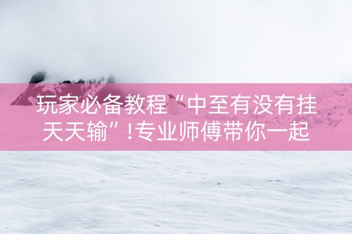 玩家必备教程“中至有没有挂天天输”!专业师傅带你一起了解（详细教程）-抖音