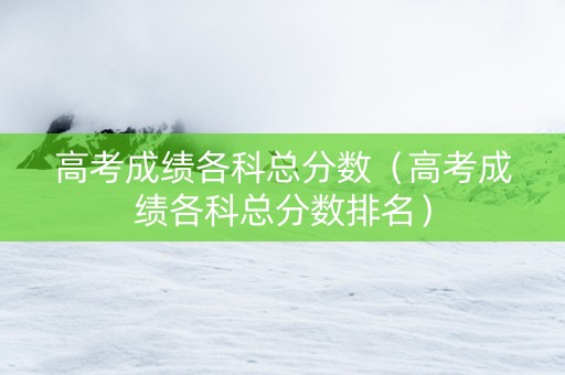 高考成绩各科总分数（高考成绩各科总分数排名）