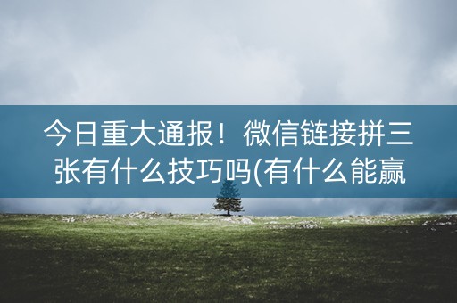 今日重大通报！微信链接拼三张有什么技巧吗(有什么能赢的方法)