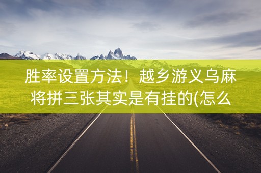 胜率设置方法！越乡游义乌麻将拼三张其实是有挂的(怎么样来好牌)