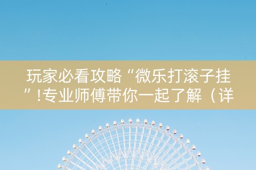 玩家必看攻略“微乐打滚子挂”!专业师傅带你一起了解（详细教程）-抖音