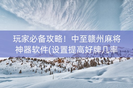 玩家必备攻略！中至赣州麻将神器软件(设置提高好牌几率)