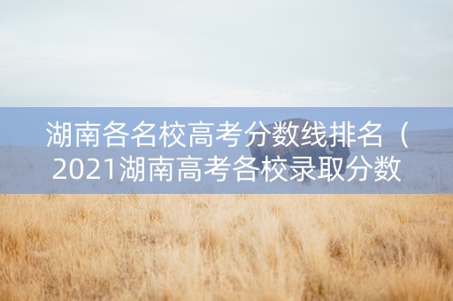 湖南各名校高考分数线排名（2021湖南高考各校录取分数线一览表）