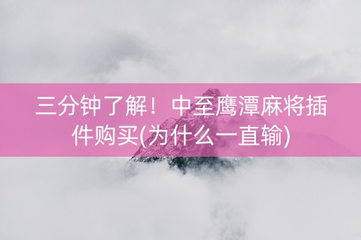三分钟了解！中至鹰潭麻将插件购买(为什么一直输)