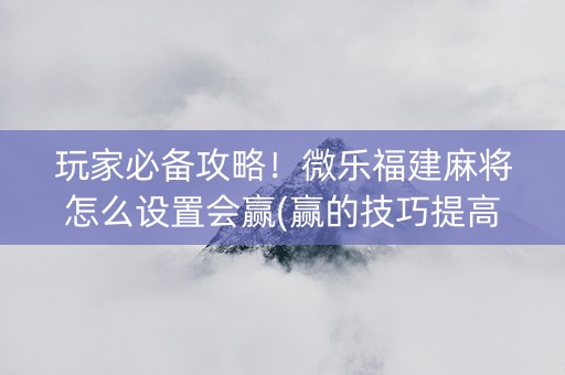 玩家必备攻略！微乐福建麻将怎么设置会赢(赢的技巧提高胜率)