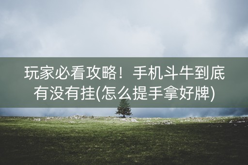 玩家必看攻略！手机斗牛到底有没有挂(怎么提手拿好牌)