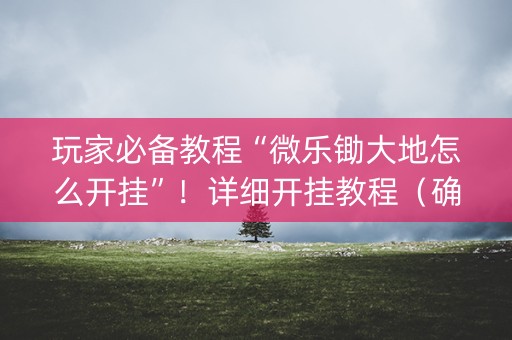 玩家必备教程“微乐锄大地怎么开挂”！详细开挂教程（确实真的有挂)-抖音