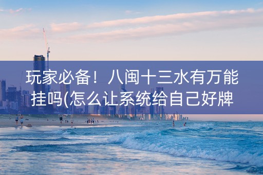 玩家必备！八闽十三水有万能挂吗(怎么让系统给自己好牌)