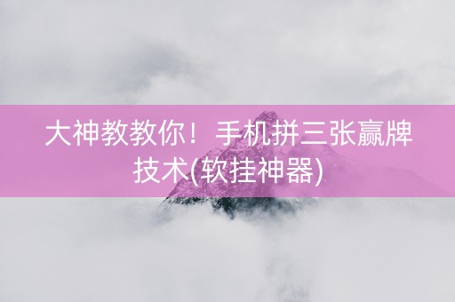大神教教你！手机拼三张赢牌技术(软挂神器)