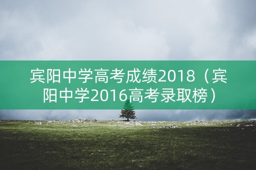 宾阳中学高考成绩2018（宾阳中学2016高考录取榜）