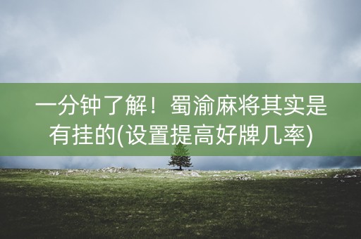 一分钟了解！蜀渝麻将其实是有挂的(设置提高好牌几率)