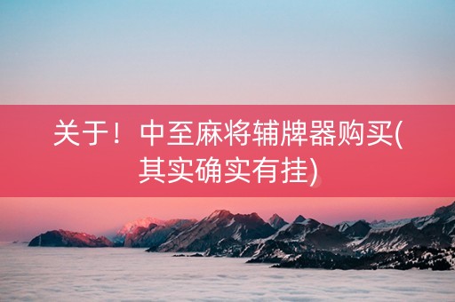 关于！中至麻将辅牌器购买(其实确实有挂)