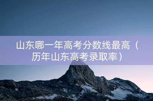 山东哪一年高考分数线最高（历年山东高考录取率）