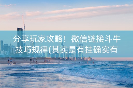 分享玩家攻略！微信链接斗牛技巧规律(其实是有挂确实有挂)