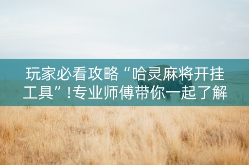 玩家必看攻略“哈灵麻将开挂工具”!专业师傅带你一起了解（详细教程）-抖音