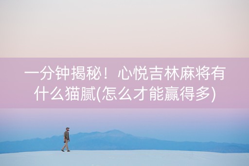 一分钟揭秘！心悦吉林麻将有什么猫腻(怎么才能赢得多)