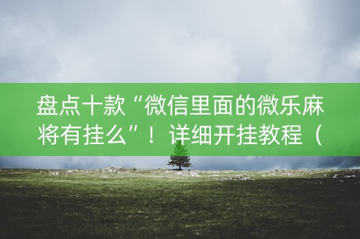 盘点十款“微信里面的微乐麻将有挂么”！详细开挂教程（确实真的有挂)-抖音