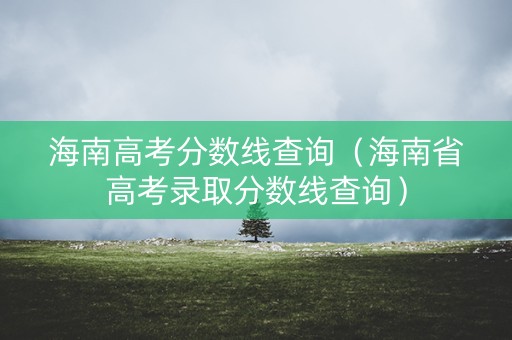 海南高考分数线查询（海南省高考录取分数线查询）