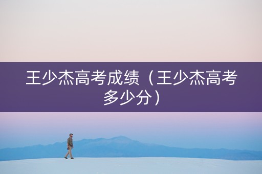 王少杰高考成绩（王少杰高考多少分）