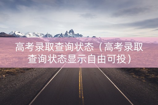高考录取查询状态（高考录取查询状态显示自由可投）