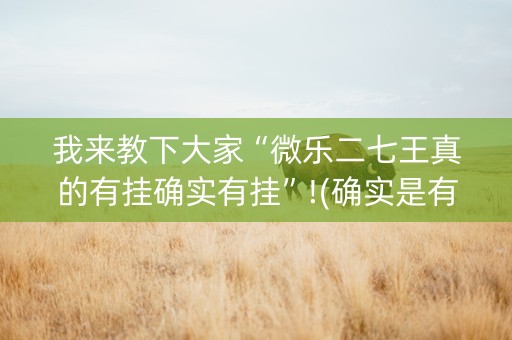 我来教下大家“微乐二七王真的有挂确实有挂”!(确实是有挂)-抖音