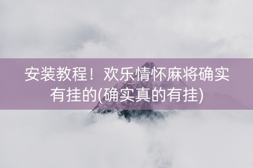 安装教程！欢乐情怀麻将确实有挂的(确实真的有挂)