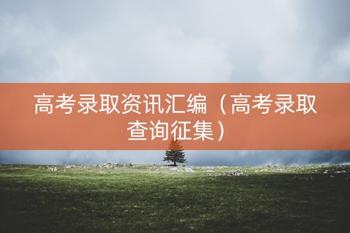 高考录取资讯汇编（高考录取查询征集）