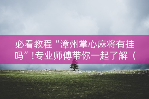 必看教程“漳州掌心麻将有挂吗”!专业师傅带你一起了解（详细教程）-抖音