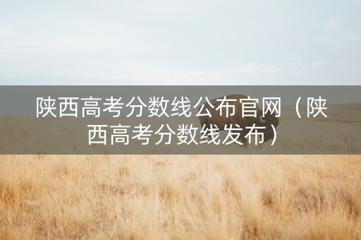 陕西高考分数线公布官网（陕西高考分数线发布）