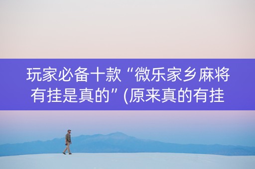 玩家必备十款“微乐家乡麻将有挂是真的”(原来真的有挂)-抖音