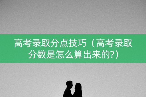 高考录取分点技巧（高考录取分数是怎么算出来的?）