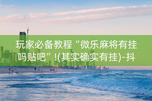 玩家必备教程“微乐麻将有挂吗贴吧”!(其实确实有挂)-抖音