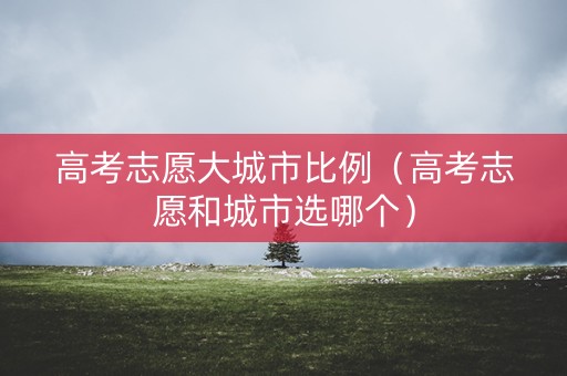 高考志愿大城市比例（高考志愿和城市选哪个）