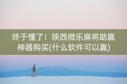 终于懂了！陕西微乐麻将助赢神器购买(什么软件可以赢)