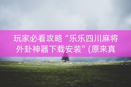 玩家必看攻略“乐乐四川麻将外卦神器下载安装”(原来真的有挂)-抖音