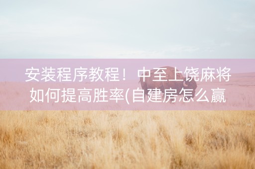 安装程序教程！中至上饶麻将如何提高胜率(自建房怎么赢)