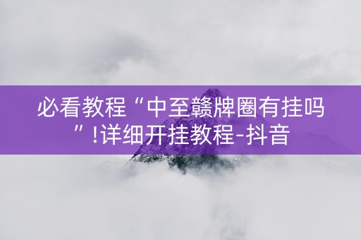 必看教程“中至赣牌圈有挂吗”!详细开挂教程-抖音