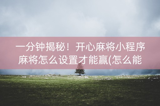 一分钟揭秘！开心麻将小程序麻将怎么设置才能赢(怎么能赢发牌规律)