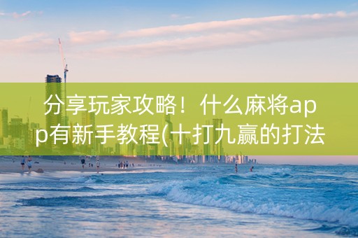 分享玩家攻略！什么麻将app有新手教程(十打九赢的打法)