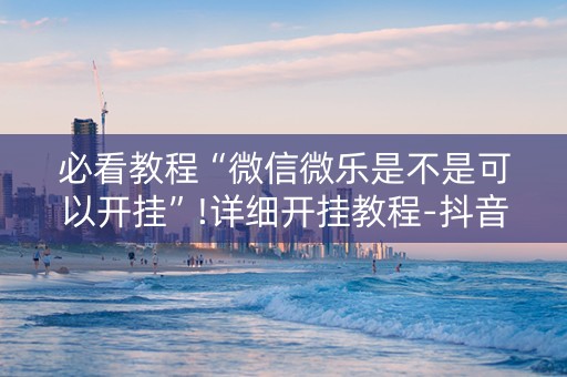 必看教程“微信微乐是不是可以开挂”!详细开挂教程-抖音